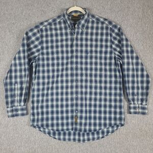 Timberland Plaid Button Down Shirt Blue Men's Large